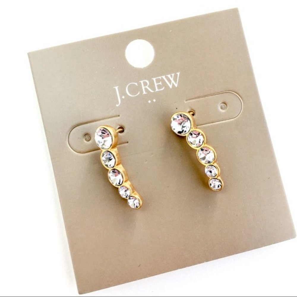 Jcrew crystal star link earrings